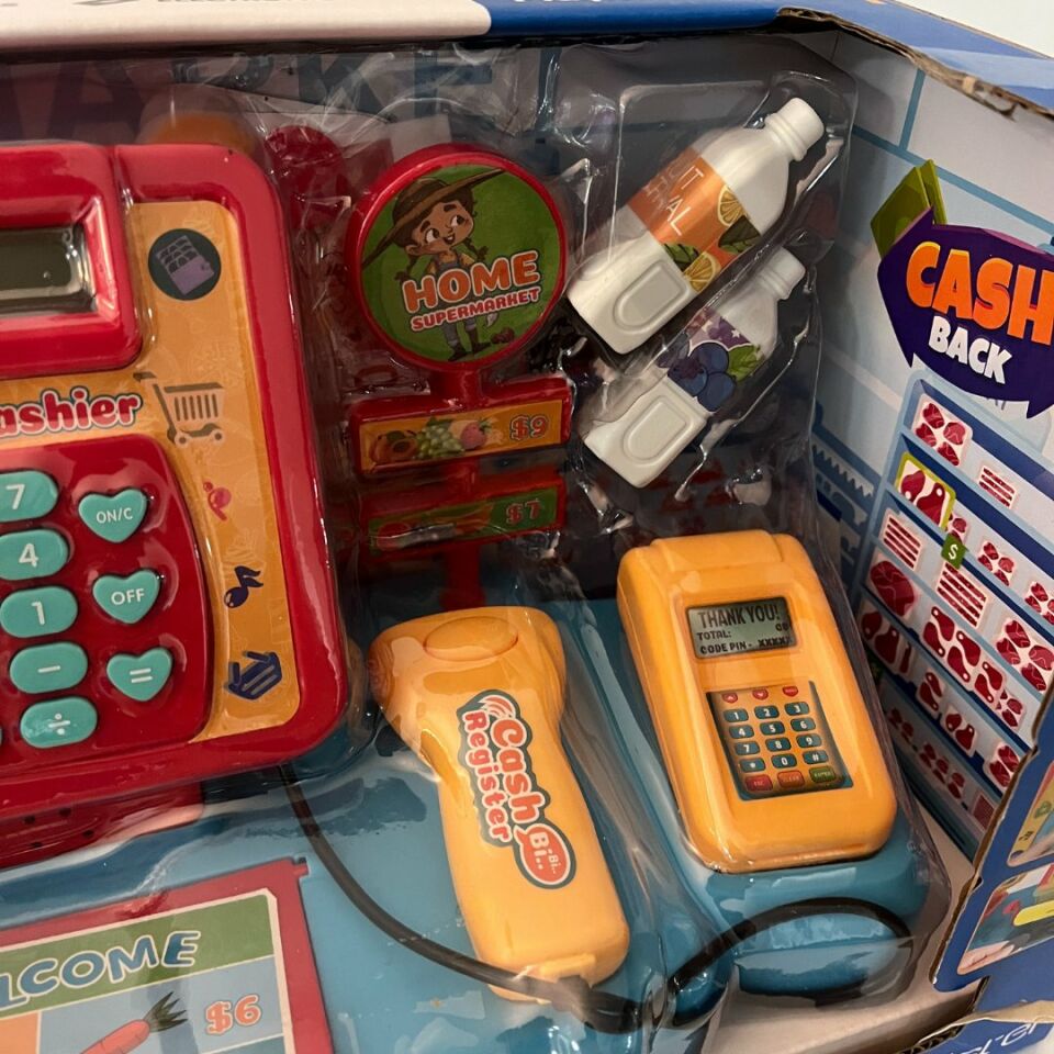 Çocuk Süper Market Yazar Kasalı Oyuncak - Mavi Su Dünyası