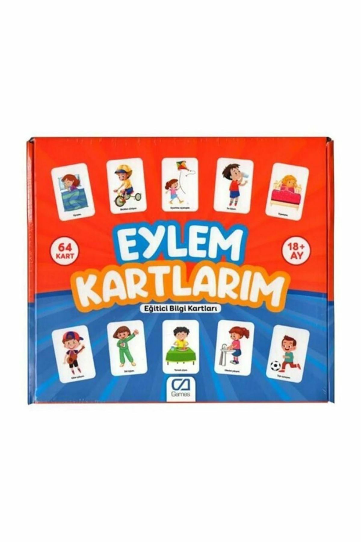 Eylem Kartları Eğitici Bilgi Kartları 64 Kartlı | Mavi Su Dünyası