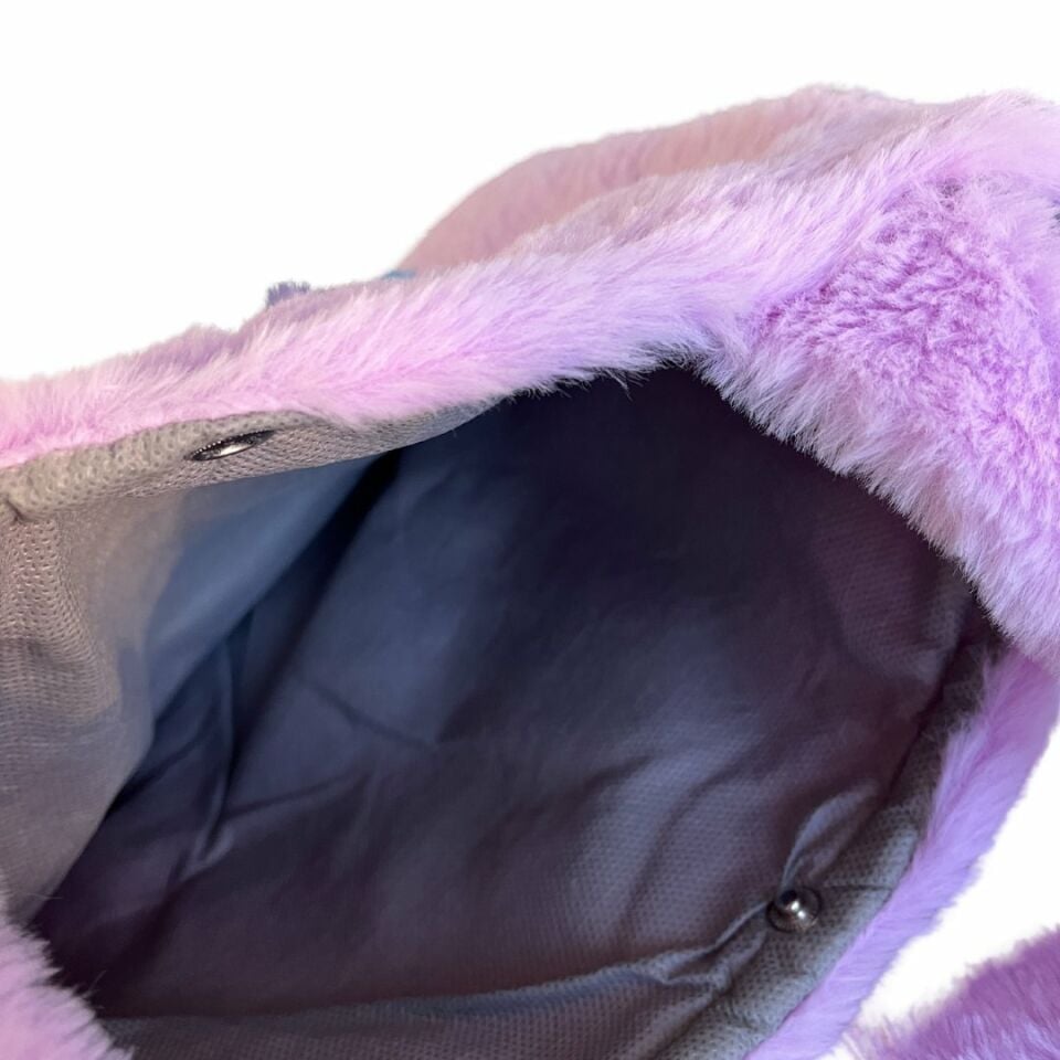 Peluş Figürlü Çocuk Çantası - Mavi Su Dünyası Lila