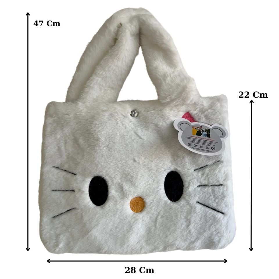 Peluş Figürlü Çocuk Çantası - Mavi Su Dünyası BEYAZ