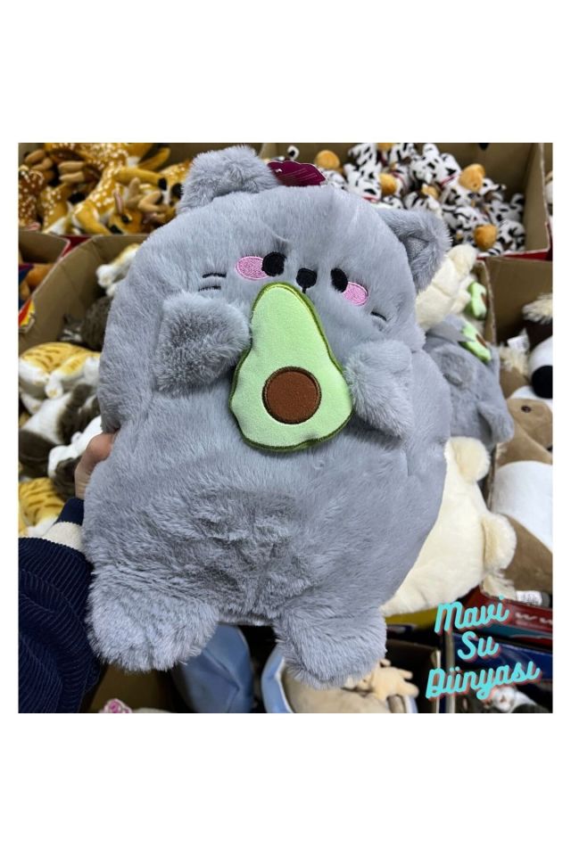 Peluş Avakado Kedi - Mavi Su Dünyası Gri