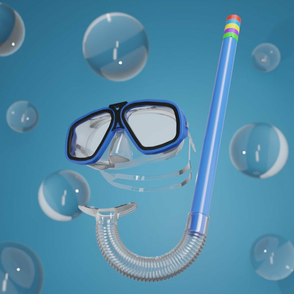 Maske ve Şnorkel Seti 6 ile 25 Yaş Arası Pembe - Siyah