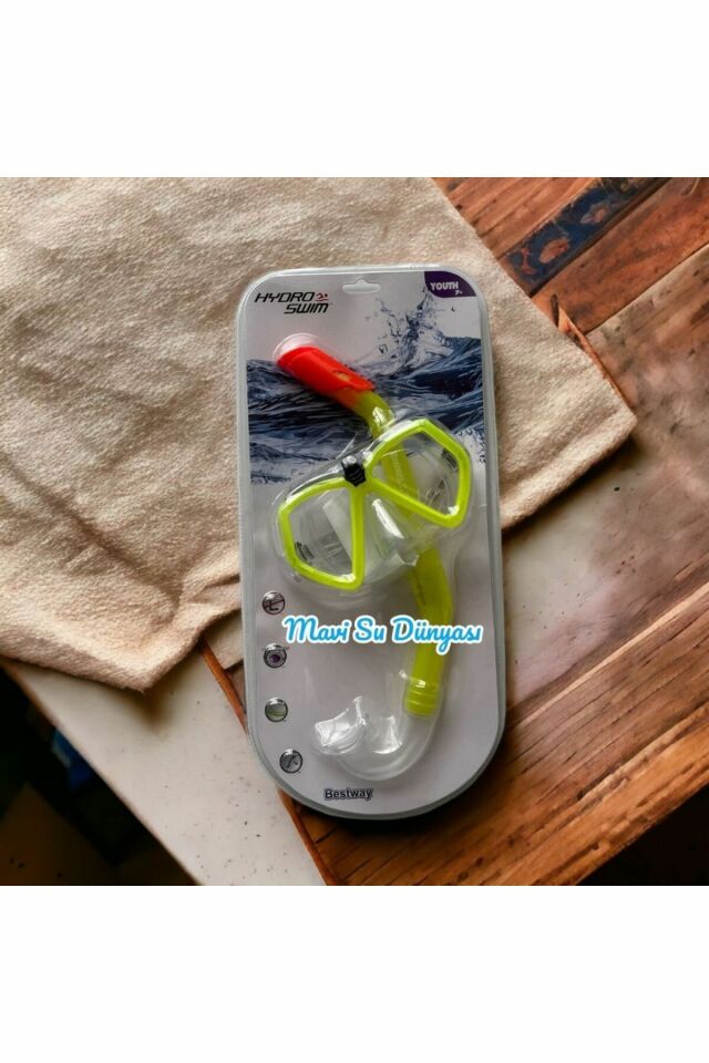 Hydro Swim Şnorkel Set 7+ 14 Yaş Arası Mavi Su Dünyası Sarı