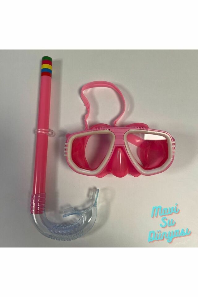 Çocuk Şnorkel Set 3 ile 7 Yaş Arası Deniz ve Havuz Maske Seti Pembe