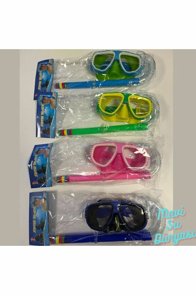 Çocuk Şnorkel Set 3 ile 7 Yaş Arası Deniz ve Havuz Maske Seti Pembe