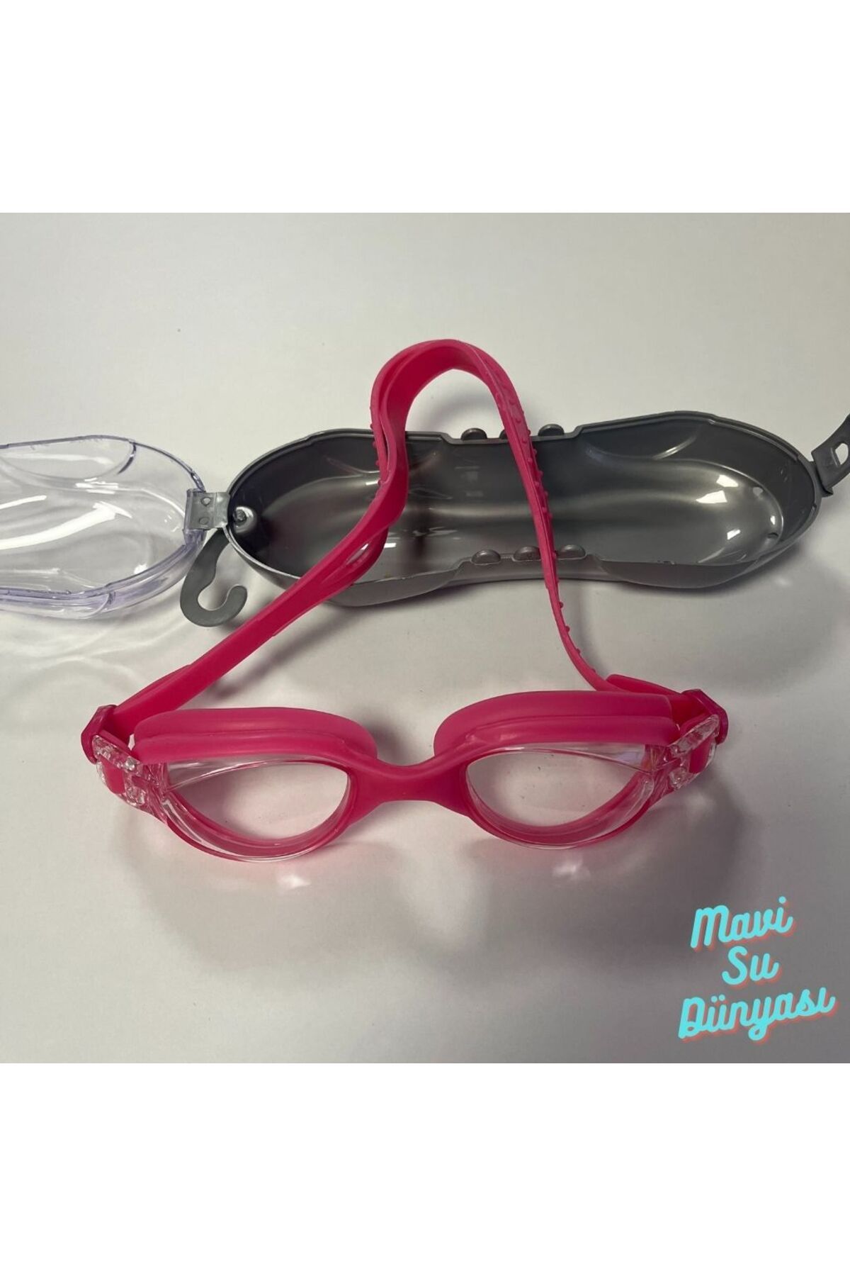 Havuz Deniz Yüzücü Maskesi Maske - Mavi Su Dünyası Pembe