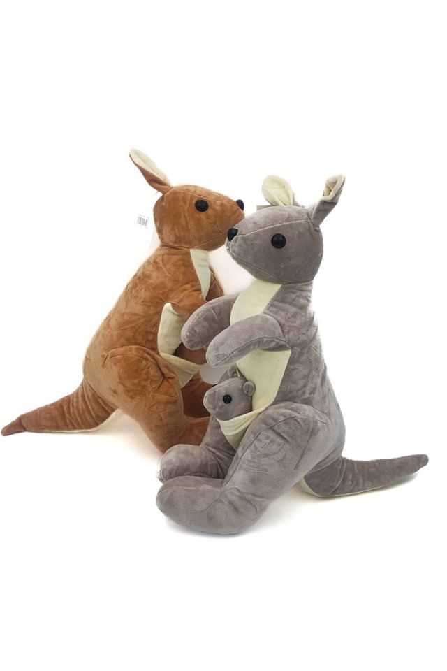 Peluş Kanguru - Mavi Su Dünyası Gri