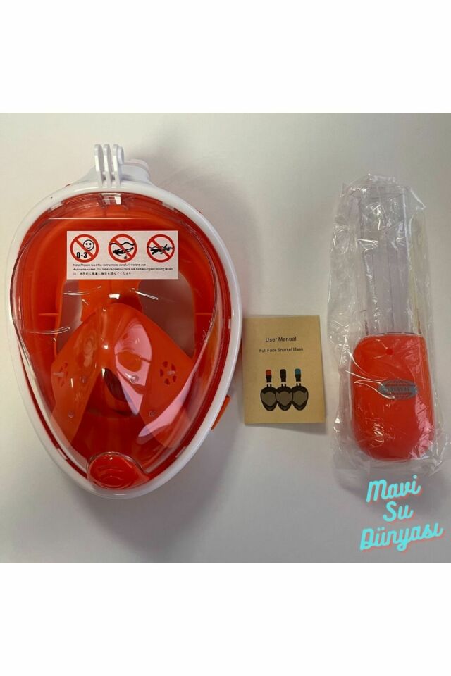 Full Face Maske - Mavi Su Dünyası Pembe - S/M