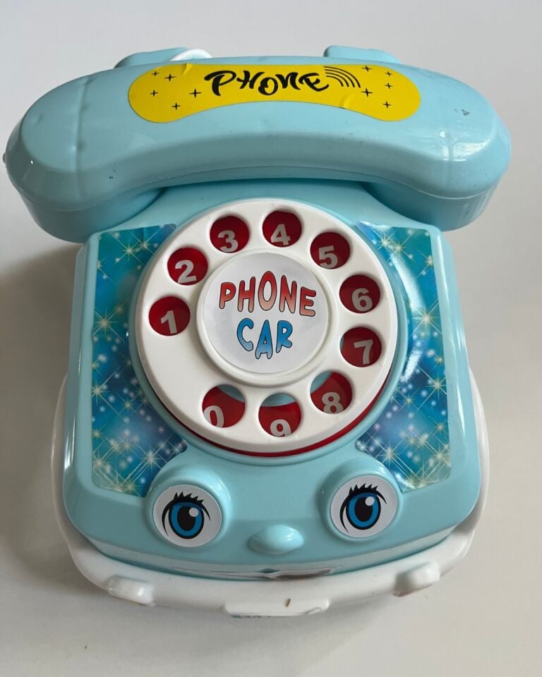 Çevirmeli Mavi Oyuncak Telefon Araba Sürtmeli 18x16 Cm