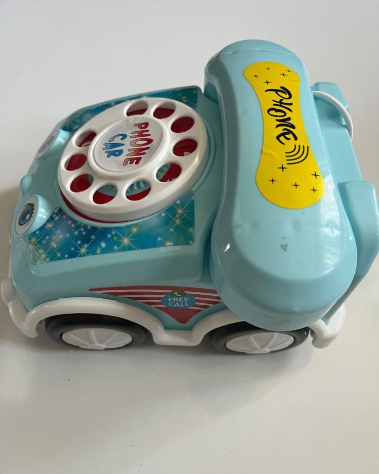 Çevirmeli Mavi Oyuncak Telefon Araba Sürtmeli 18x16 Cm