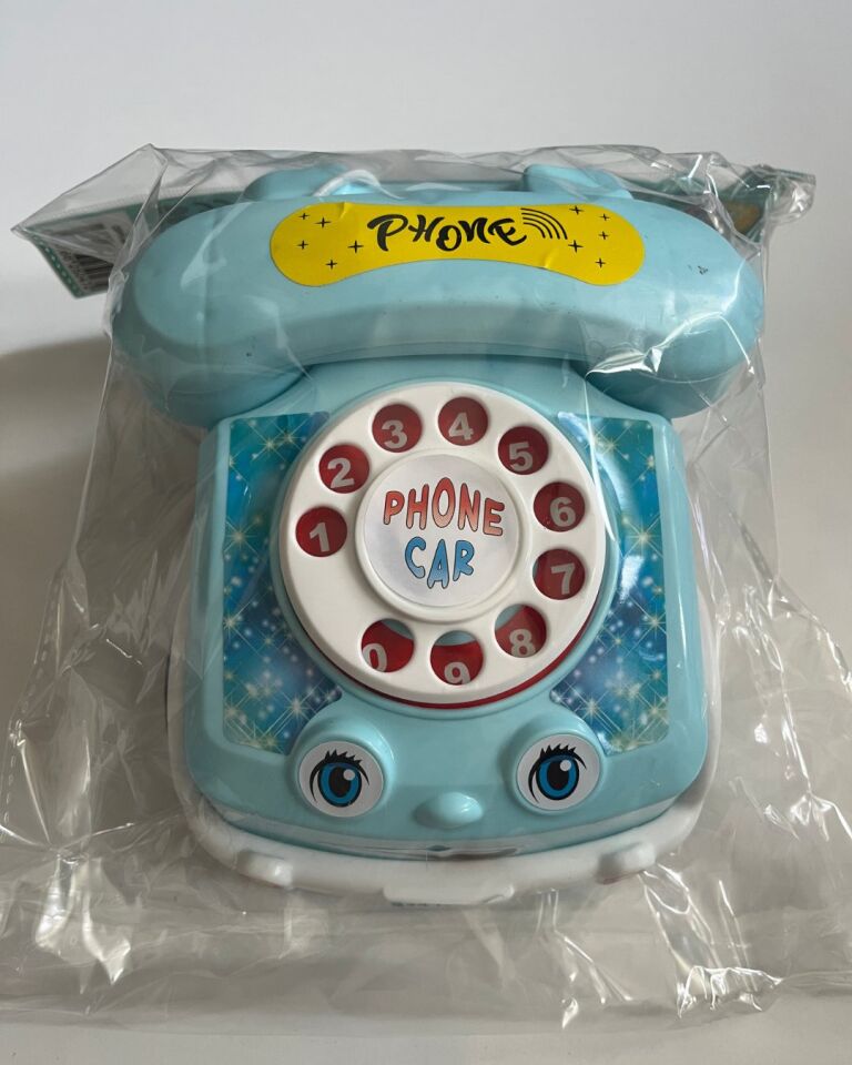 Çevirmeli Mavi Oyuncak Telefon Araba Sürtmeli 18x16 Cm