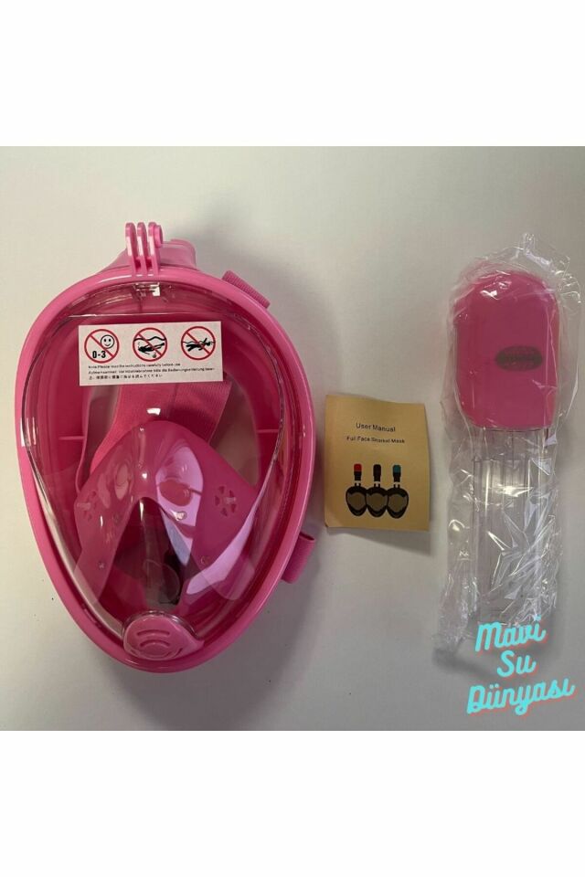 Full Face Maske - Mavi Su Dünyası Pembe - S/M