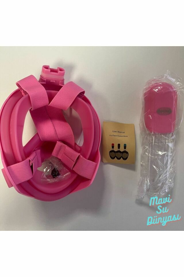 Full Face Maske - Mavi Su Dünyası Pembe - S/M