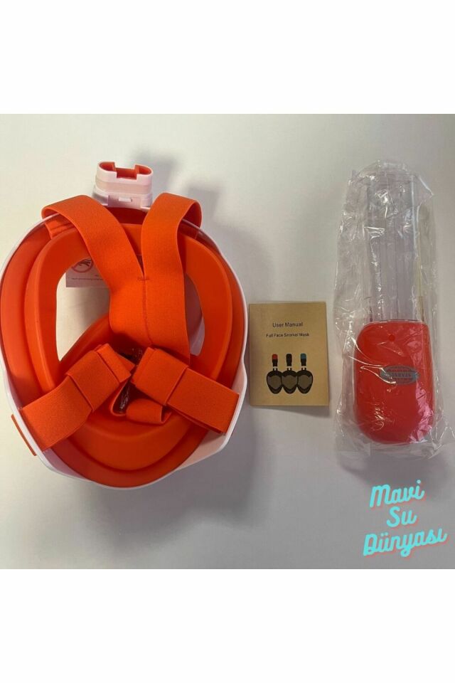 Full Face Maske - Mavi Su Dünyası Turuncu - L/XL