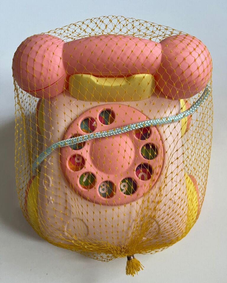 Sevimli Çevirmeli Telefon 15x15 Cm Pembe Renk