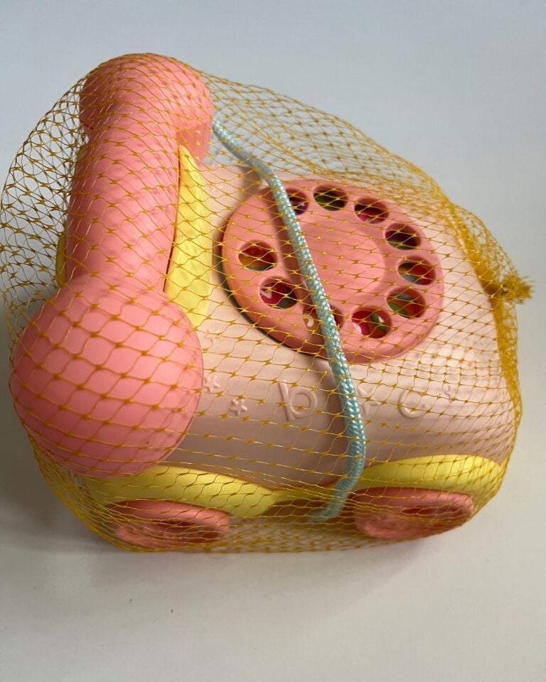 Sevimli Çevirmeli Telefon 15x15 Cm Pembe Renk