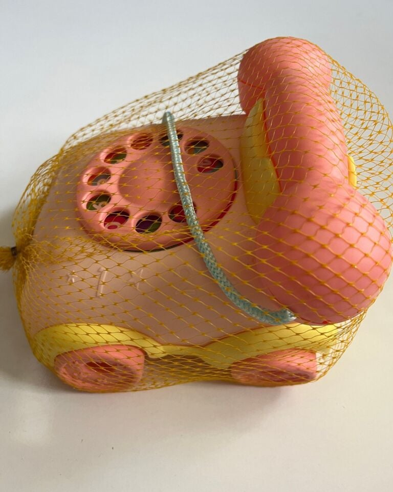 Sevimli Çevirmeli Telefon 15x15 Cm Pembe Renk