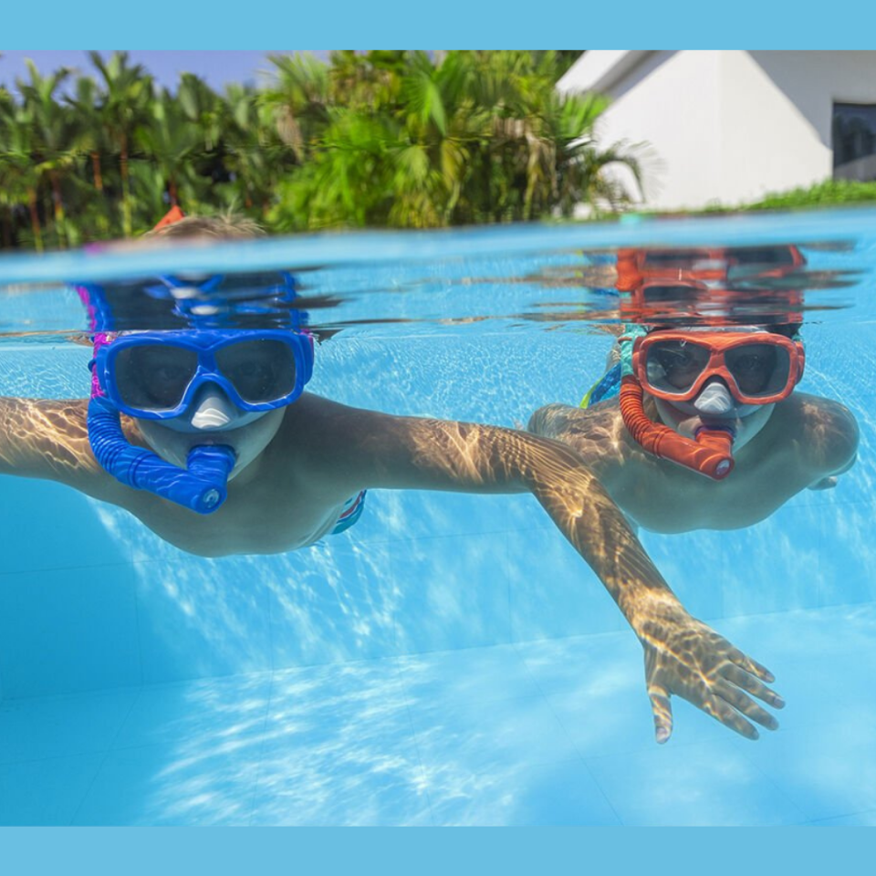 Şnorkel Set Explora 7 Yaş ve Üzeri - Mavi Su Dünyası Kırmızı