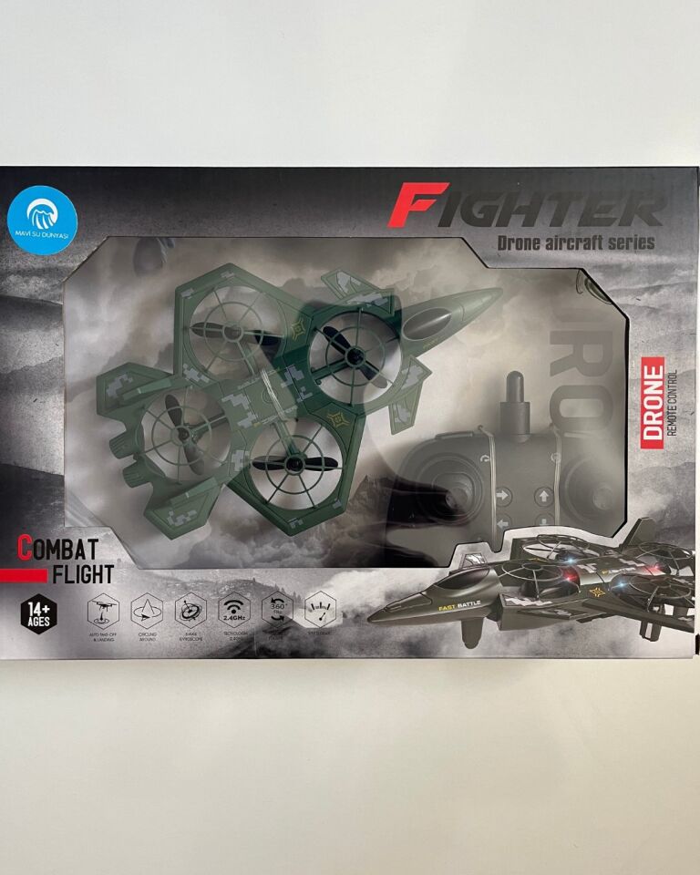 Uzaktan Kumandalı Yeşil Uçak Dron | 2.4Ghz 360 Derece Dönen | Otomatik İniş Kalkış