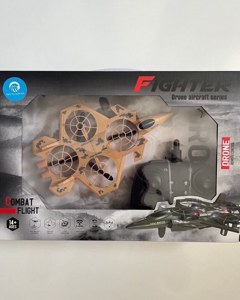 Uzaktan Kumandalı Yeşil Uçak Dron | 2.4Ghz 360 Derece Dönen | Otomatik İniş Kalkış Kahverengi