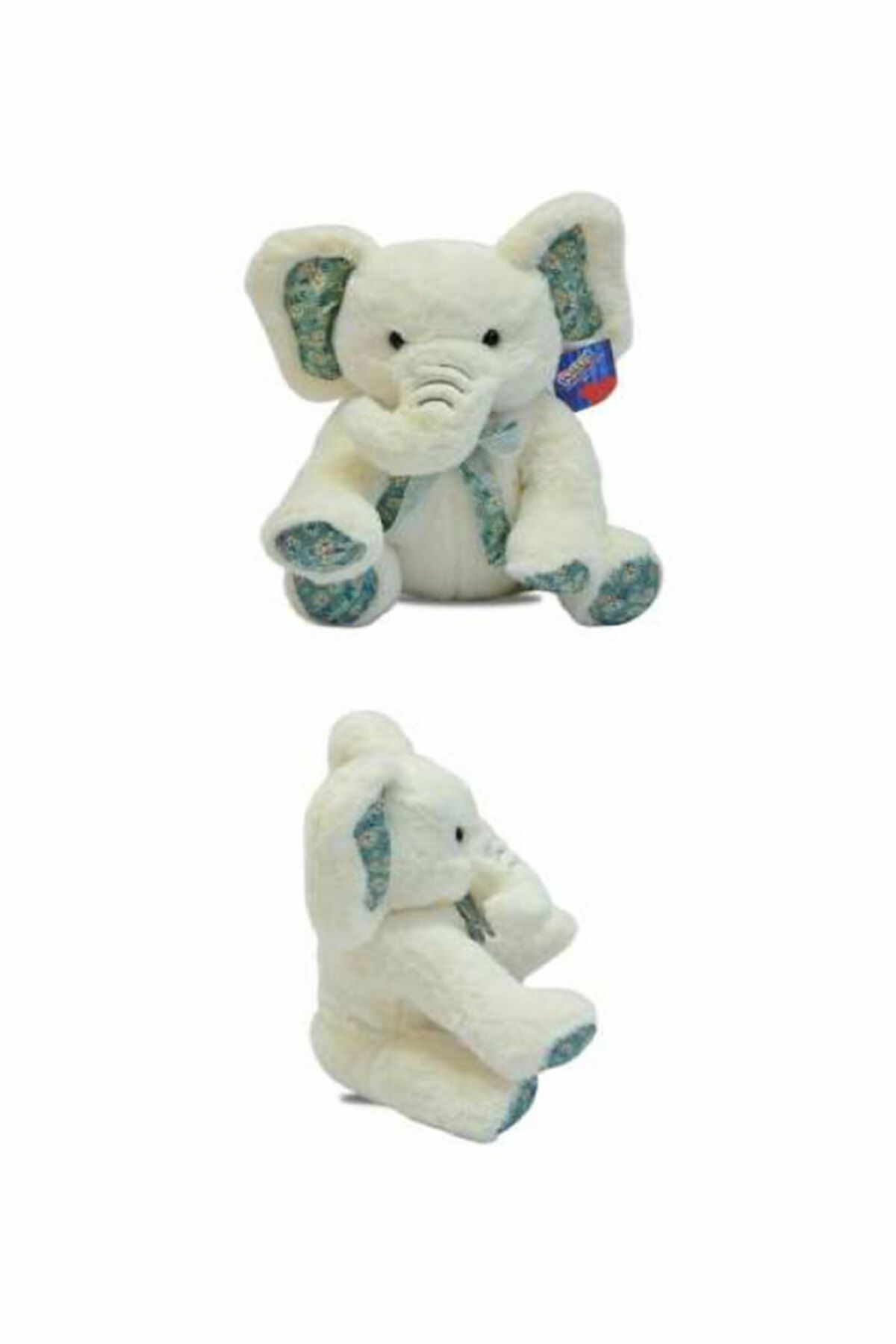 Peluş Fil 32 Cm - Mavi Su Dünyası BEYAZ