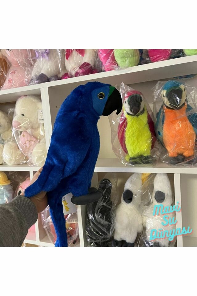 Peluş Papağan 35 Cm - Mavi Su Dünyası Mavi