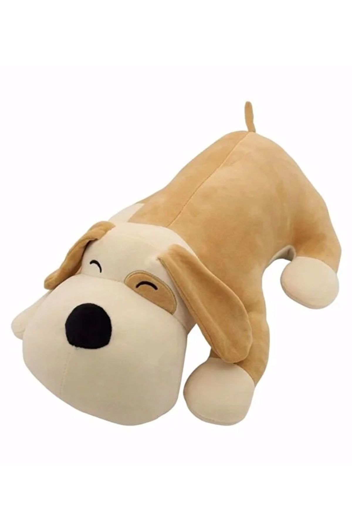 Peluş Yatan Soft Köpek Yastık 35 Cm - Mavi Su Dünyası Kahverengi