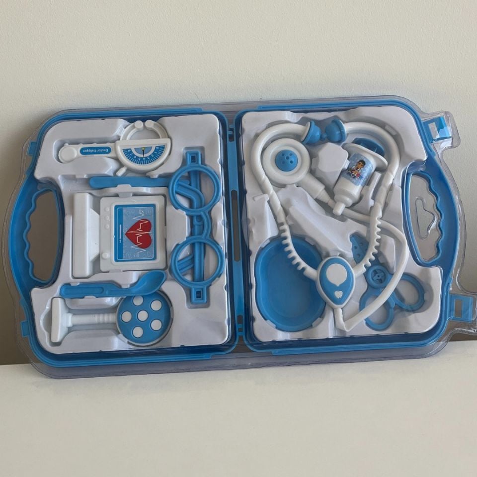 Doktor Seti Renkli Çantalı 10 Parçalı Mavi