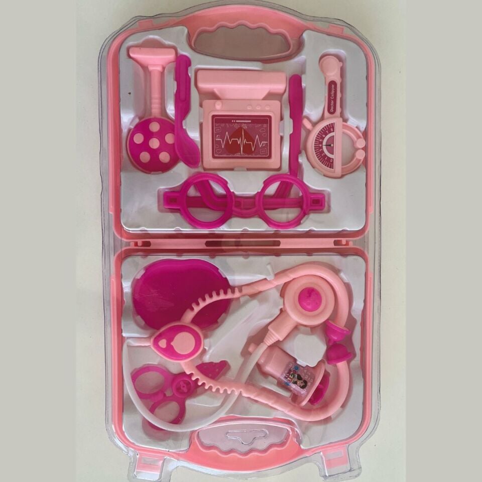 Doktor Seti Renkli Çantalı 10 Parçalı Pembe