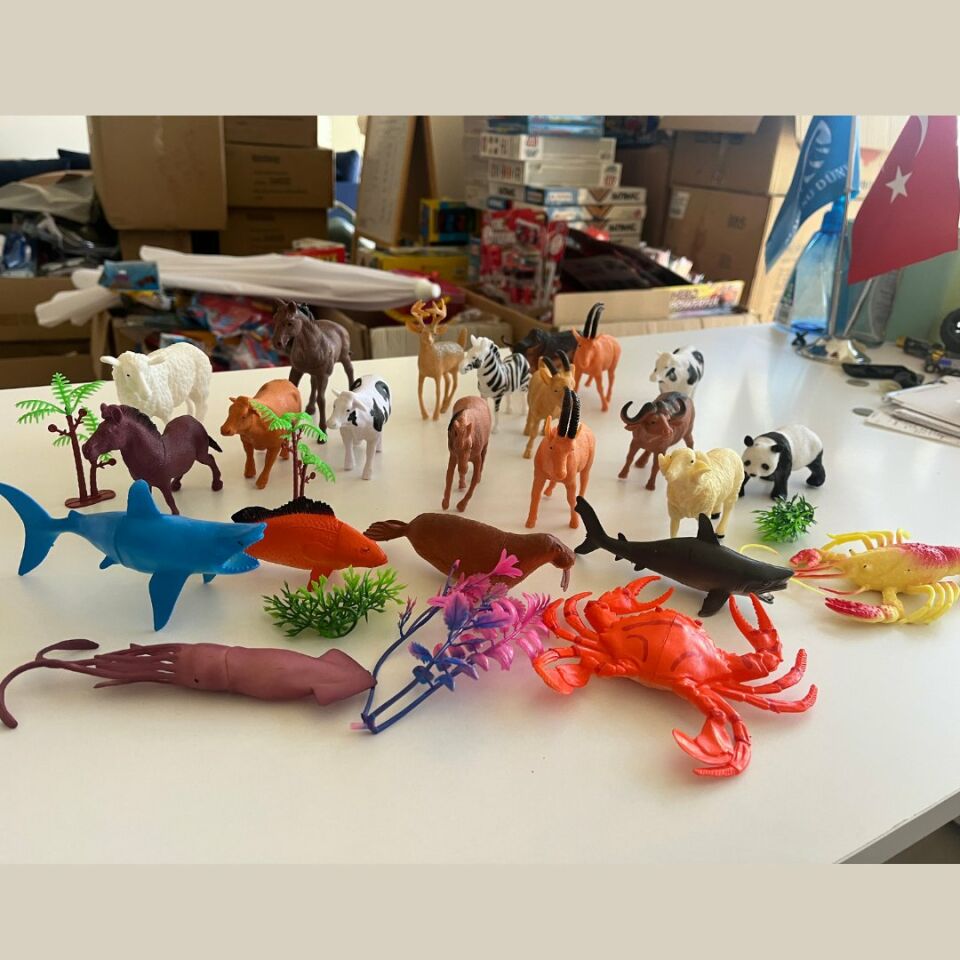 Hayvanlar Alemi Seti 28 Parçalı Full Set Deniz Hayvanları ve Kara Hayvanları