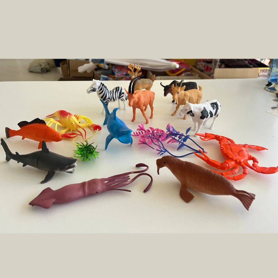 Hayvanlar Alemi Seti 15 Parçalı Full Set Deniz Hayvanları ve Kara Hayvanları