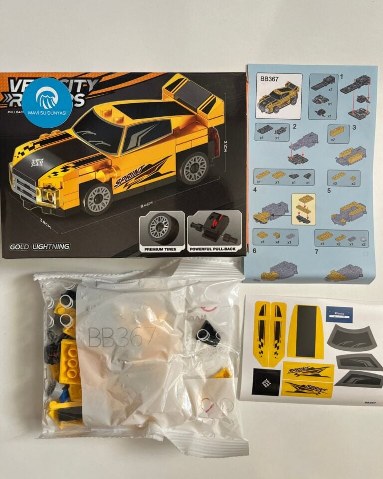 Araba Lego 58 Parça Sarı Renkli