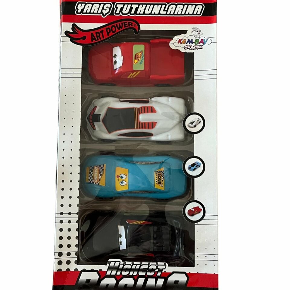 Küçük Arabalar Racer 4' li Şehir Araçları Araçlar 12 Cm' dir