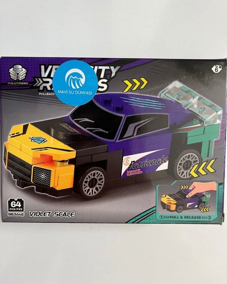 Araba Lego 64 Parça Mor Sarı Renkli