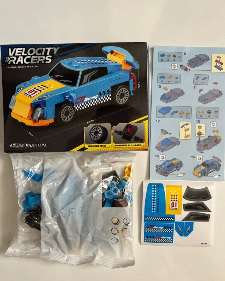 Araba Lego 63 Parça Mavili Sarılı Renkli