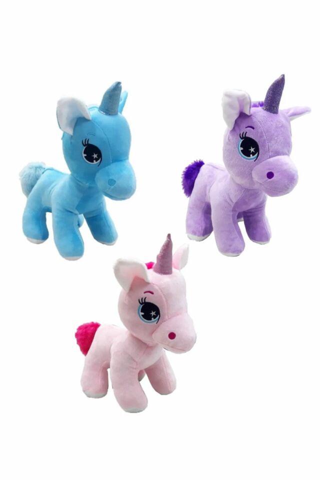 Peluş Pony At 32 Cm - Mavi Su Dünyası Mavi