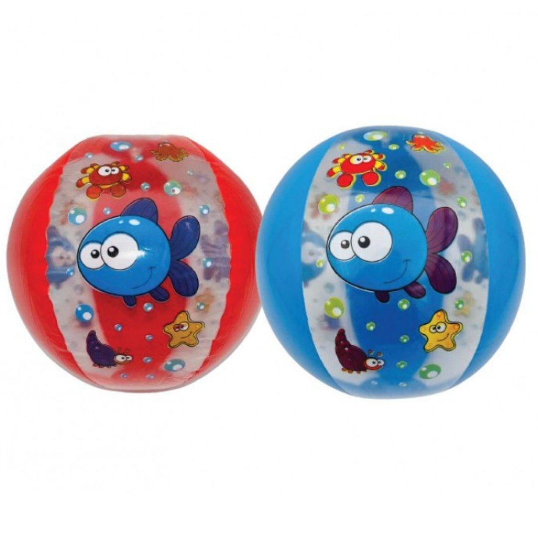 Deniz Topu Balık Desenli Renkli 35 Cm Kırmızı