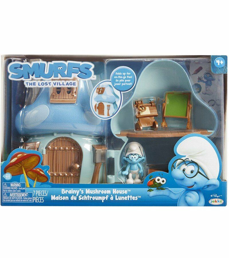 Şirinler Figürlü Mantar Ev ve Oyun Seti Mavi