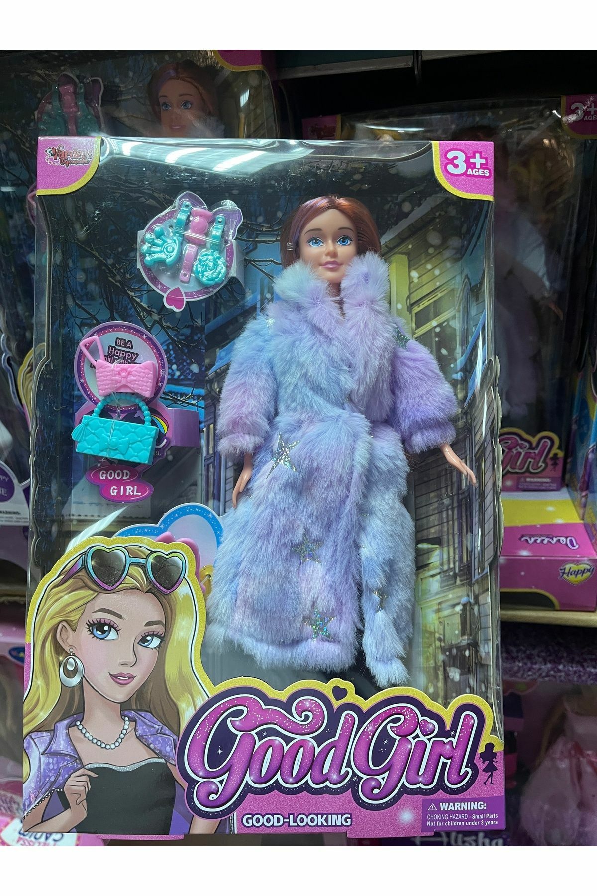 Aksesuarlı Kürklü Moda Bebek 29 Cm | Mavi Su Dünyası