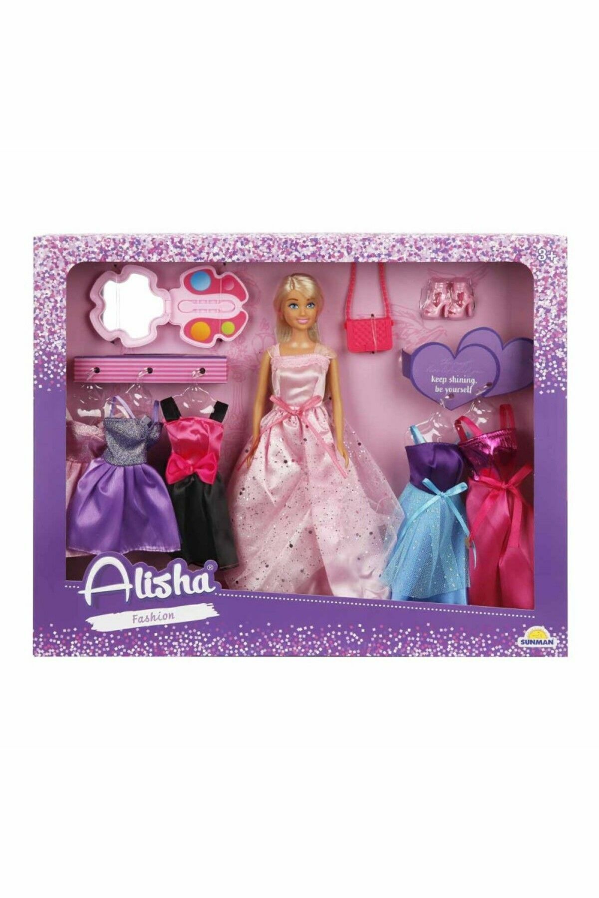 Oyuncak Bebek Seti Prenses Elbiseli 5 Yedek Elbiseli 29 Cm | Mavi Su Dünyası