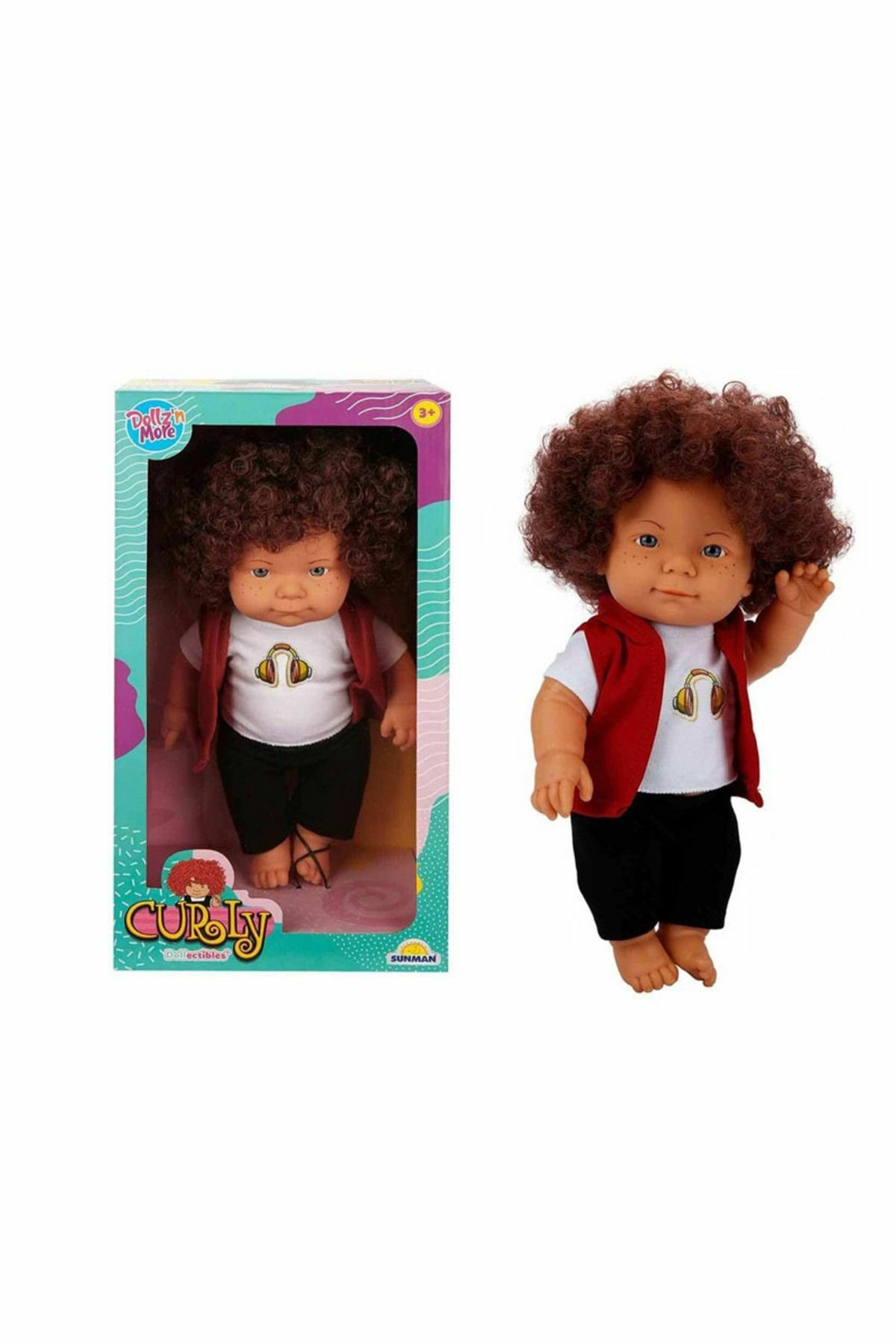 Oyuncak Bebek Kıvırcık Saçlı 35 Cm Bebek | Mavi Su Dünyası