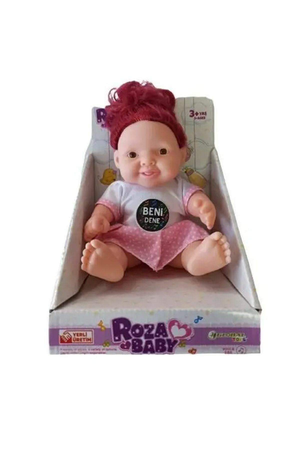 Oyuncak Bebek Sesli Saçlı Tekli Standlı Roza Bebek | Mavi Su Dünyası