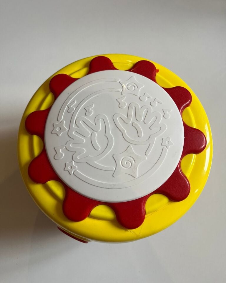 Pilli Işıklı Sesli Kaya Davul Renkli 18x18 Cm