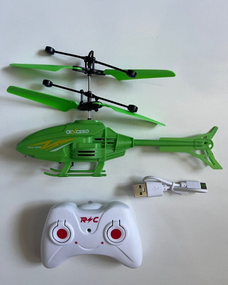 Uzaktan Kumandalı Helikopter 18 Cm Yeşil Renkli