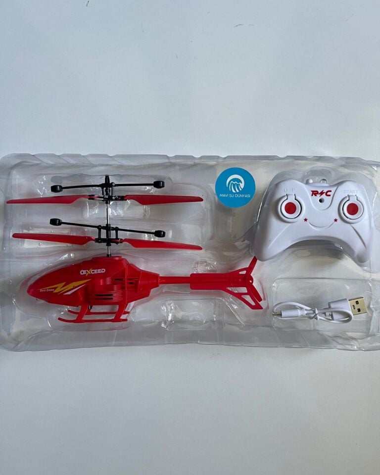 Uzaktan Kumandalı Helikopter 18 Cm Kırmızı Renkli