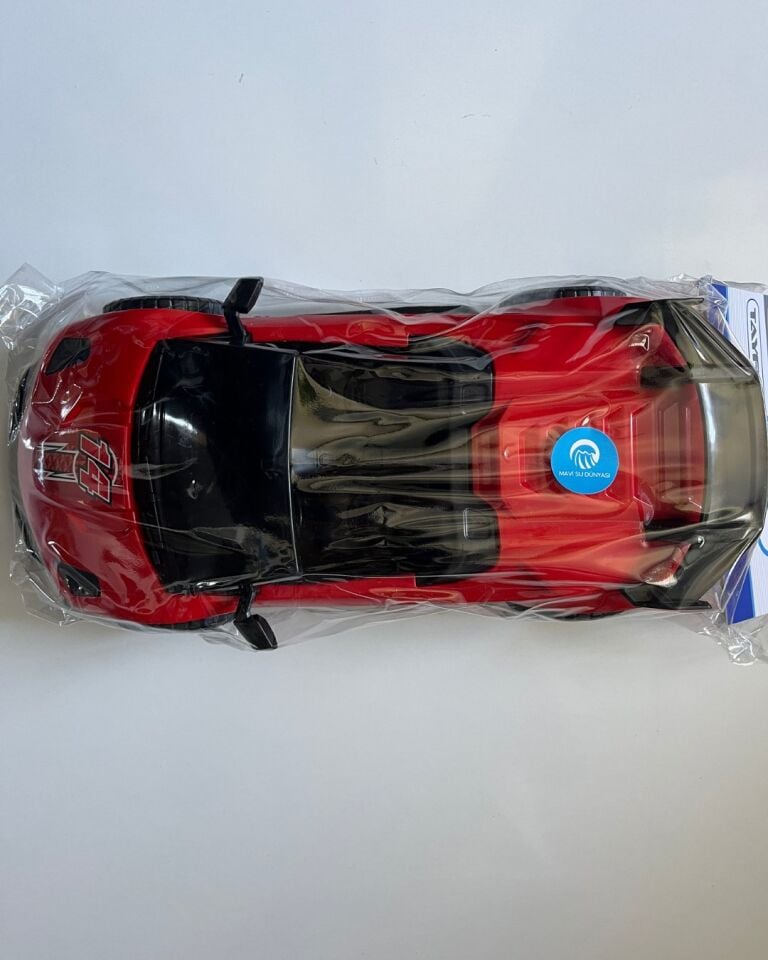Büyük Sürtmeli Spor Araba Kırmızı Renkli 36 Cm
