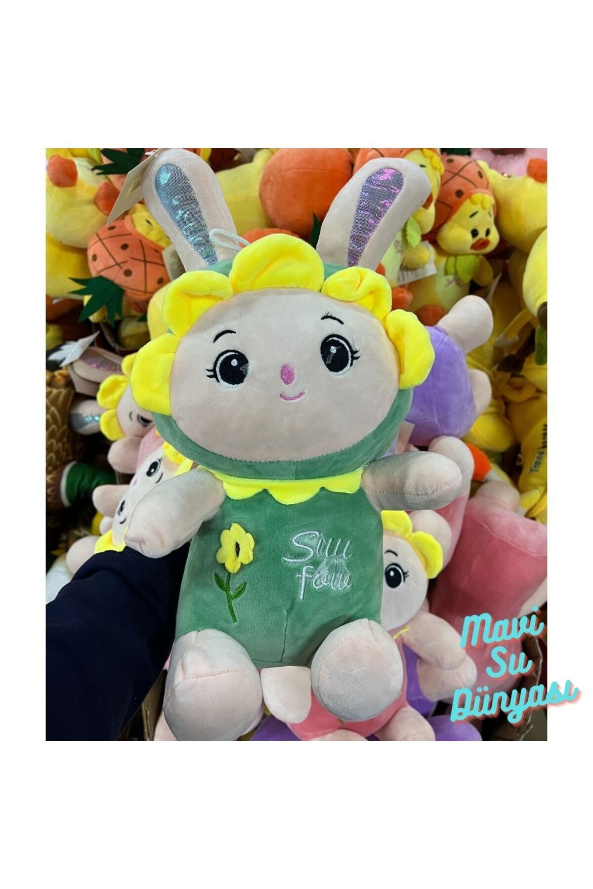 Peluş Tavşan 40 Cm - Mavi Su Dünyası Yeşil