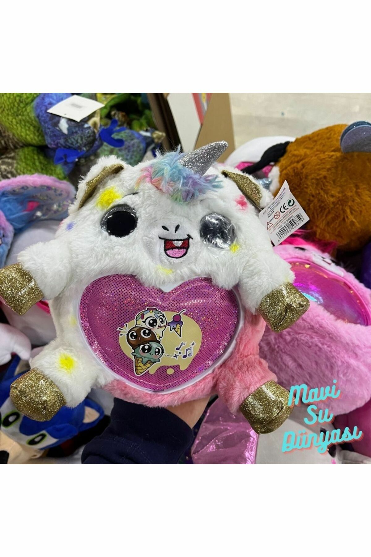 Peluş Ferby - Mavi Su Dünyası Beyaz - Sarı - Pembe