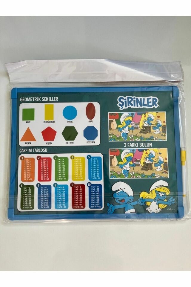 Şirinler Görünümlü Çocuk Yazı Tahtası