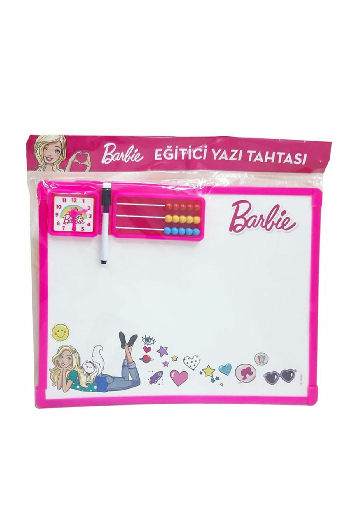 Barbie Görünümlü Abaküslü Eğitici Yazı Tahtası